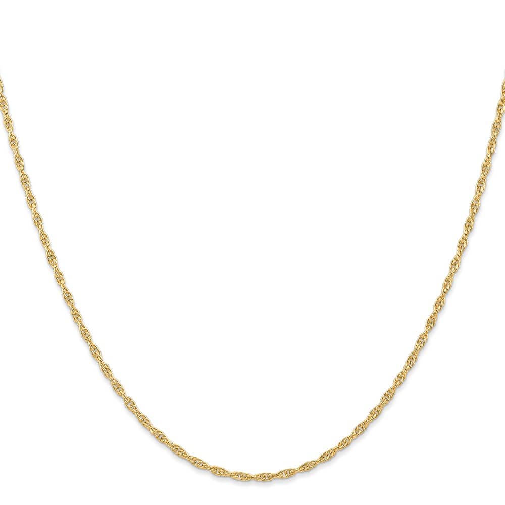 10K Yellow Gold 1.55mm Carded Cable Rope Chain