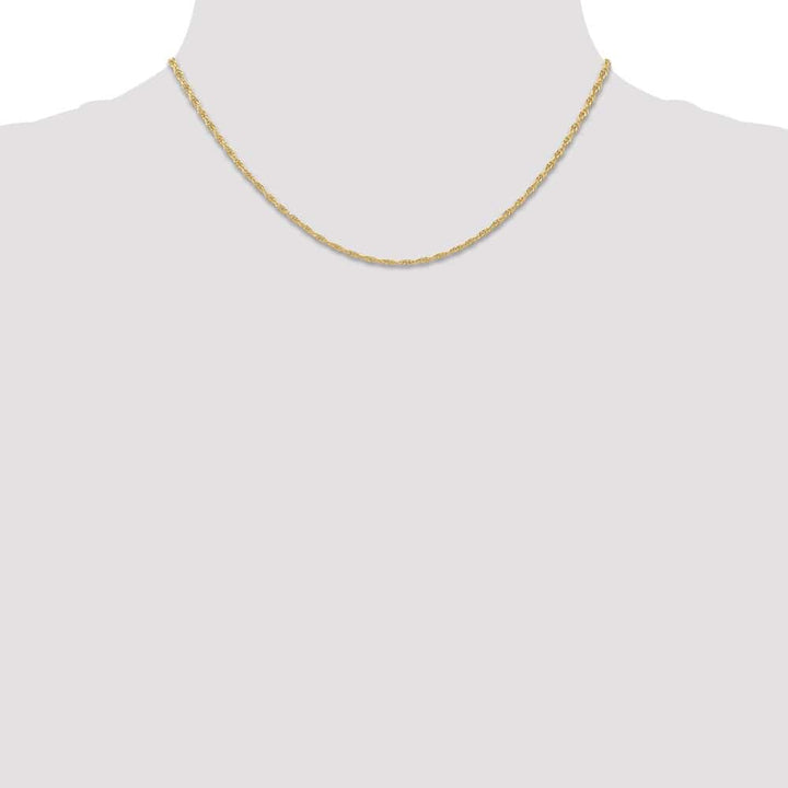 10K Yellow Gold 1.55mm Carded Cable Rope Chain Size 16