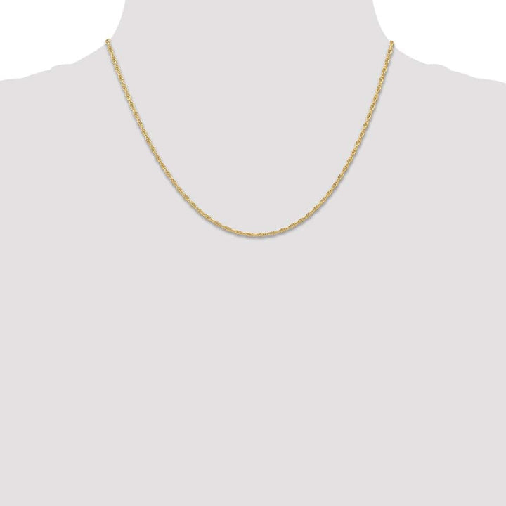 10K Yellow Gold 1.55mm Carded Cable Rope Chain Size 18