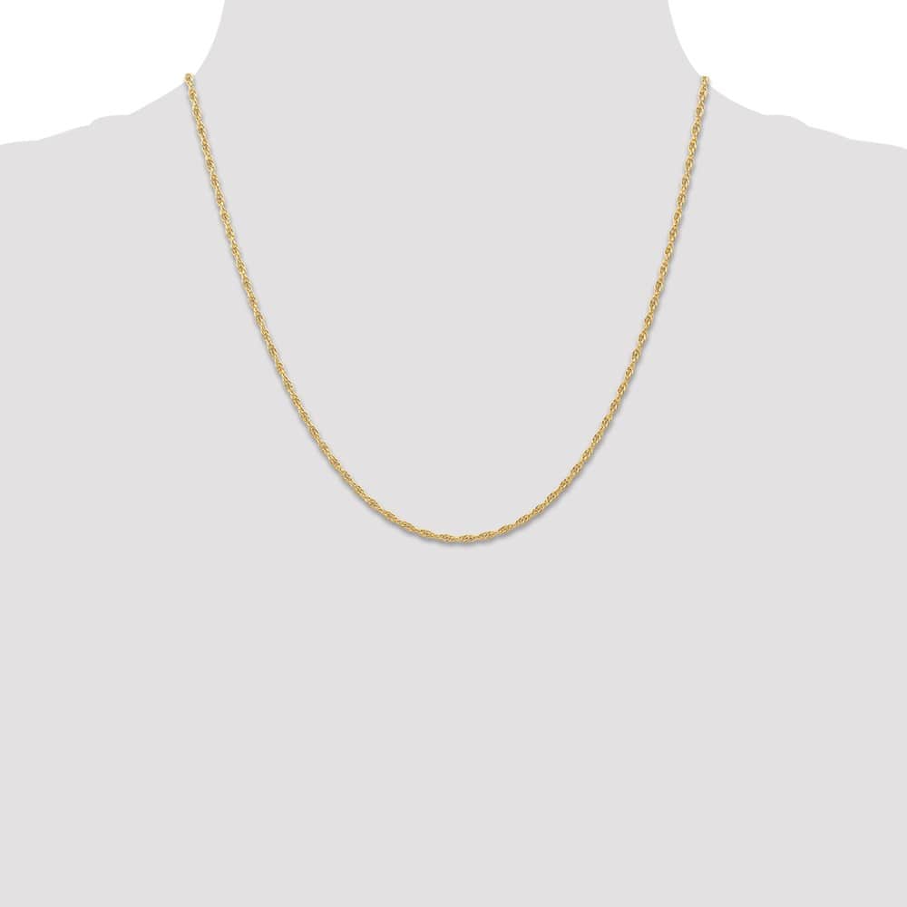 10K Yellow Gold 1.55mm Carded Cable Rope Chain Size 20