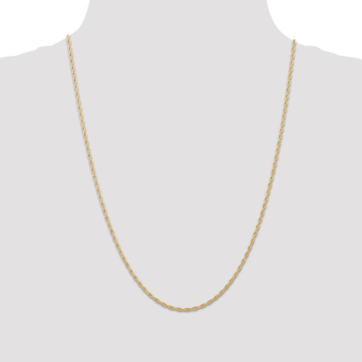 10K Yellow Gold 1.55mm Carded Cable Rope Chain Size 24