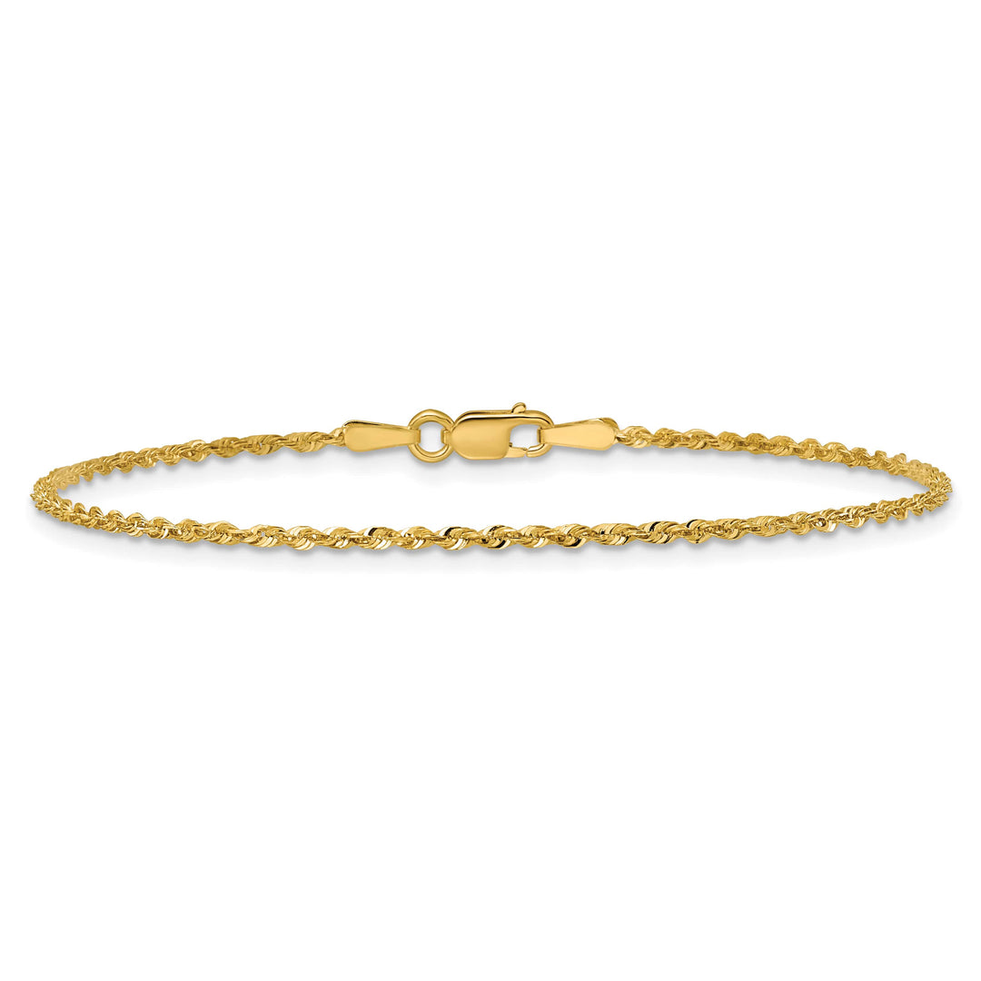 10K Yellow Gold 1.5mm Extra-Light D.C. Rope Chain Bracelet 6 Inch