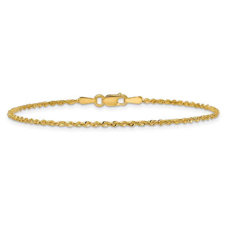 10K Yellow Gold 1.5mm Extra-Light D.C. Rope Chain Bracelet 6 Inch