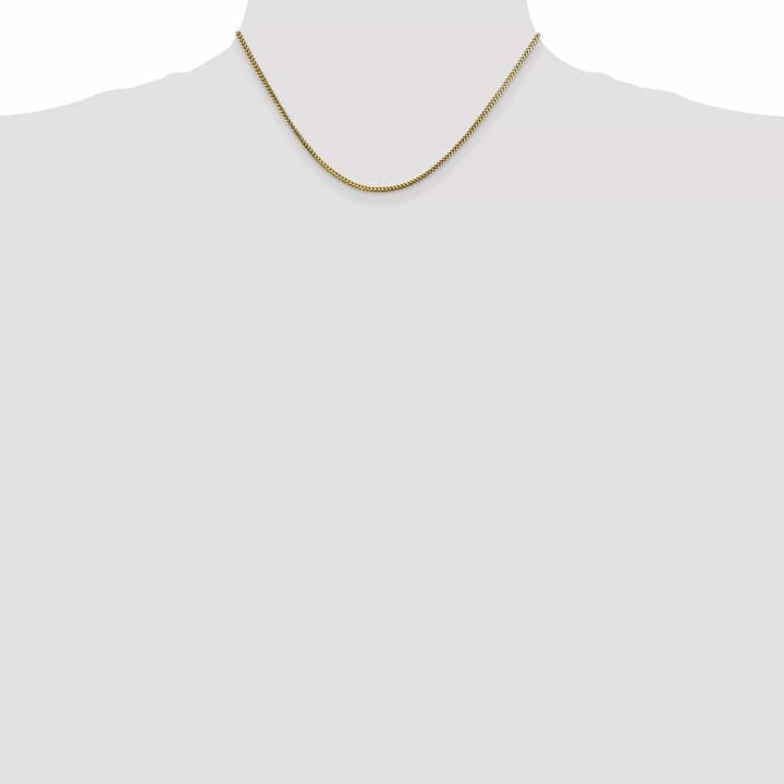 10K Yellow Gold 1.5mm Franco Chain Size 16