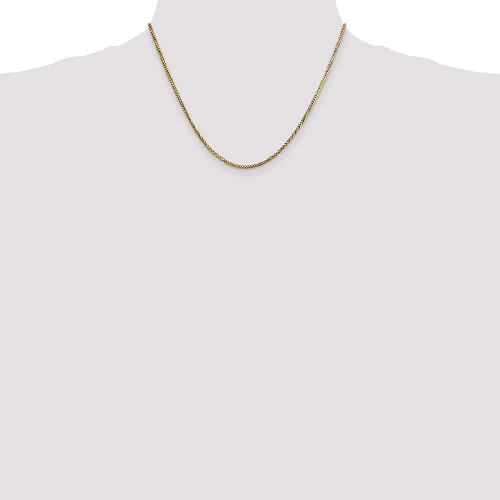 10K Yellow Gold 1.5mm Franco Chain Size 18