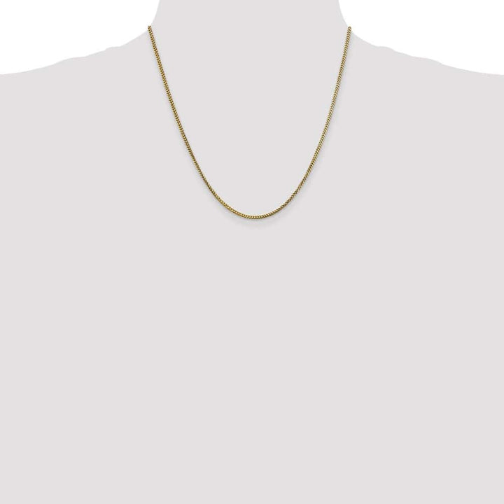 10K Yellow Gold 1.5mm Franco Chain Size 20