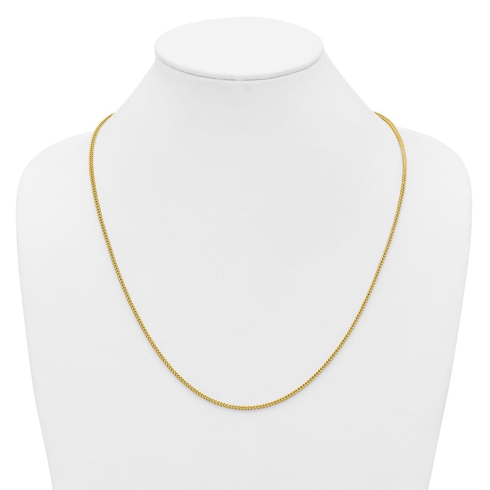 10K Yellow Gold 1.5mm Franco Chain Size 24