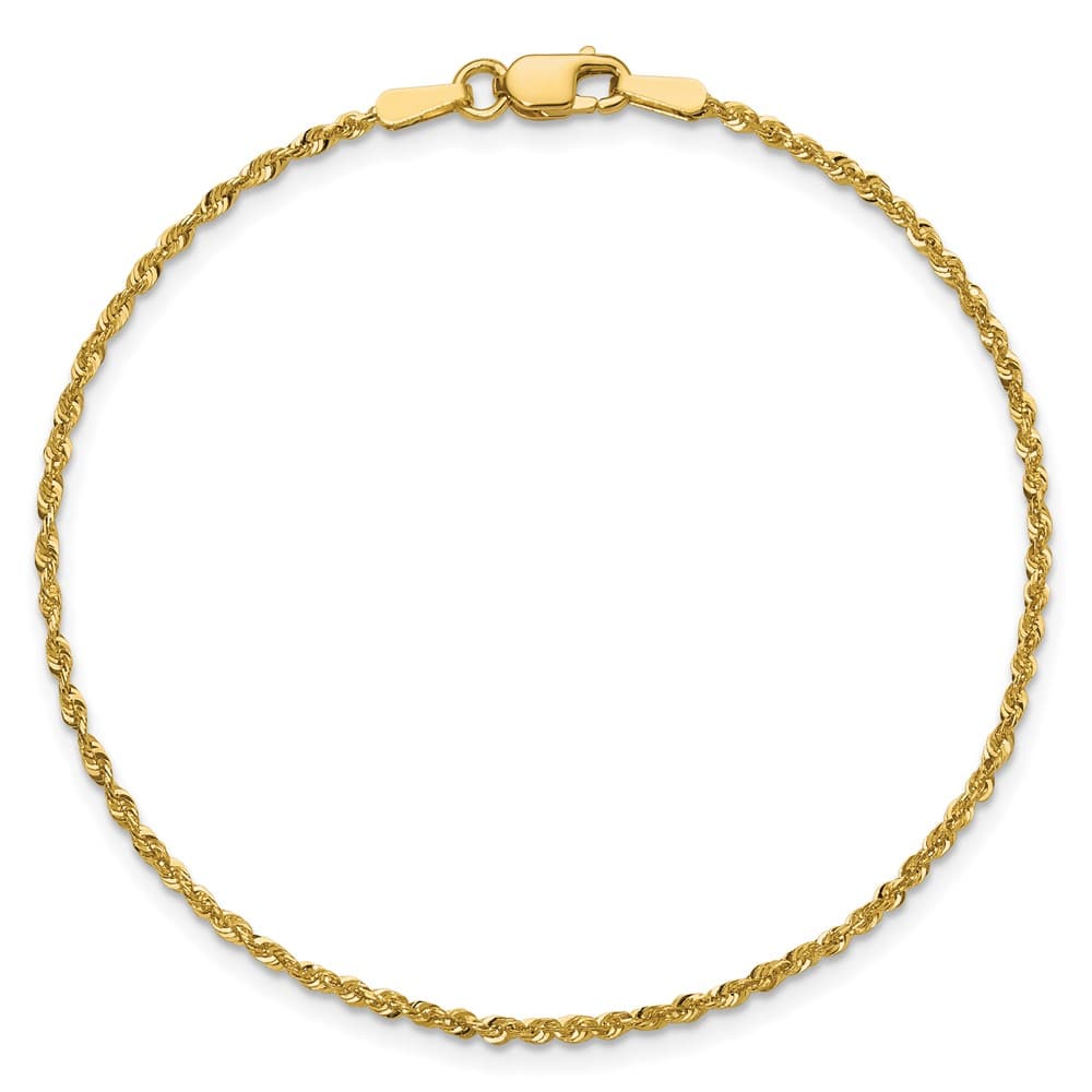 10K Yellow Gold 1.5mm Ultra D.C. Lightweight Rope Chain