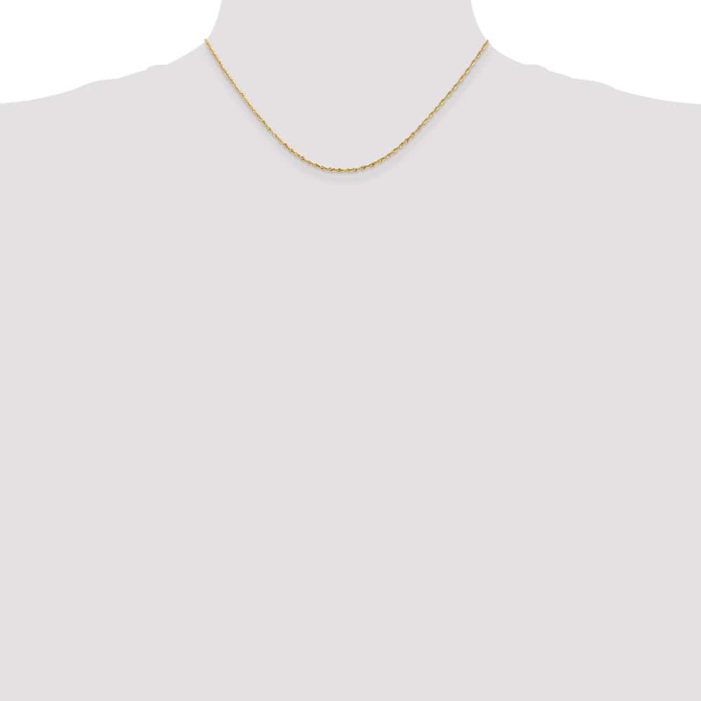 10K Yellow Gold 1.5mm Ultra D.C. Lightweight Rope Chain Size 16