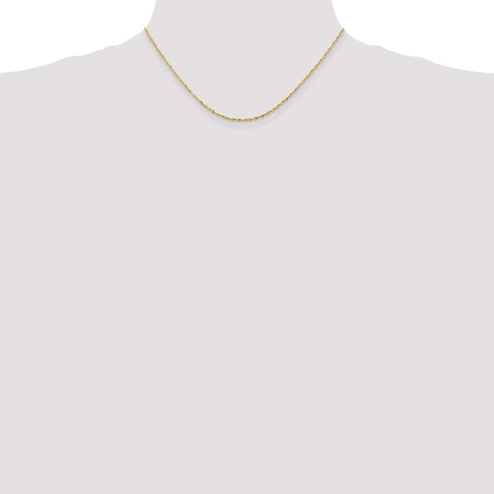 10K Yellow Gold 1.5mm Ultra D.C. Lightweight Rope Chain Size 16