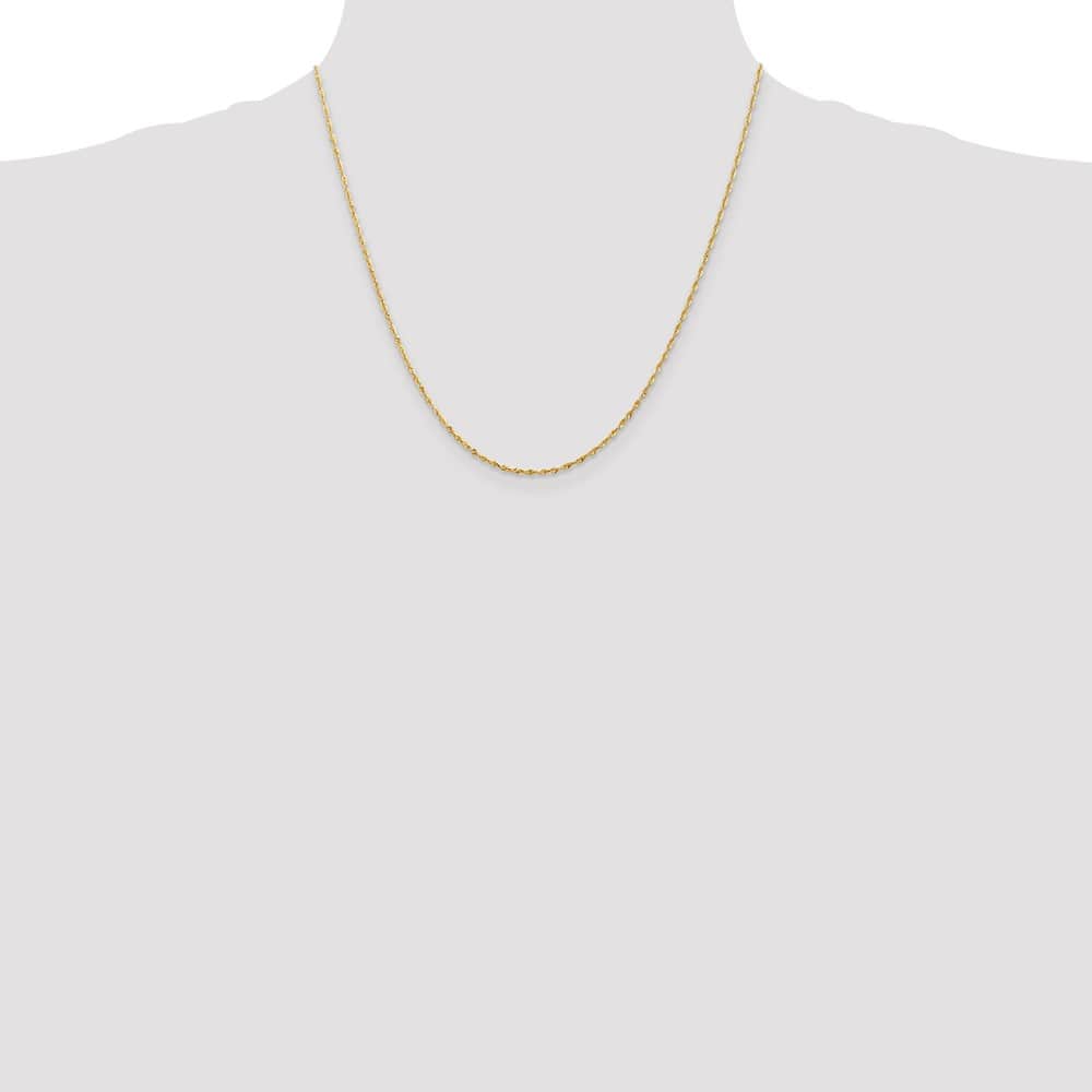 10K Yellow Gold 1.5mm Ultra D.C. Lightweight Rope Chain Size 20
