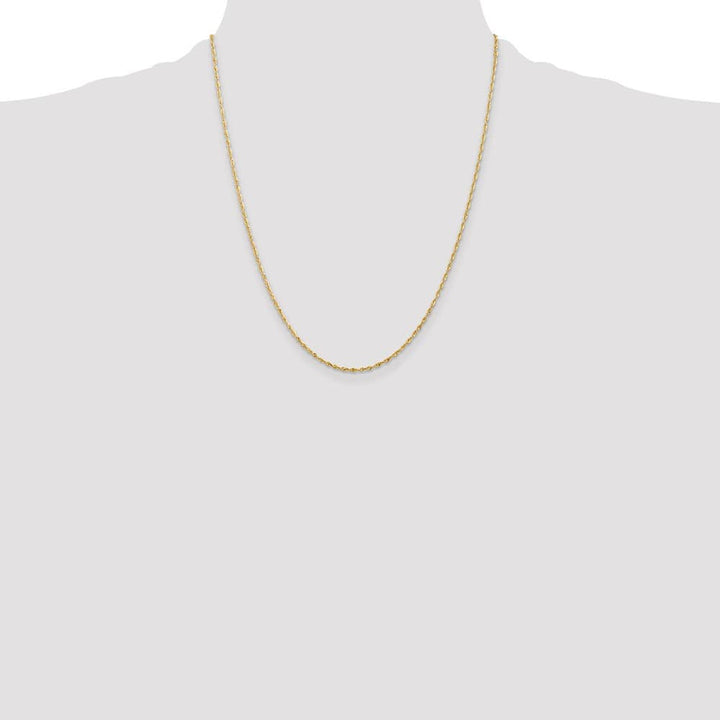 10K Yellow Gold 1.5mm Ultra D.C. Lightweight Rope Chain Size 22