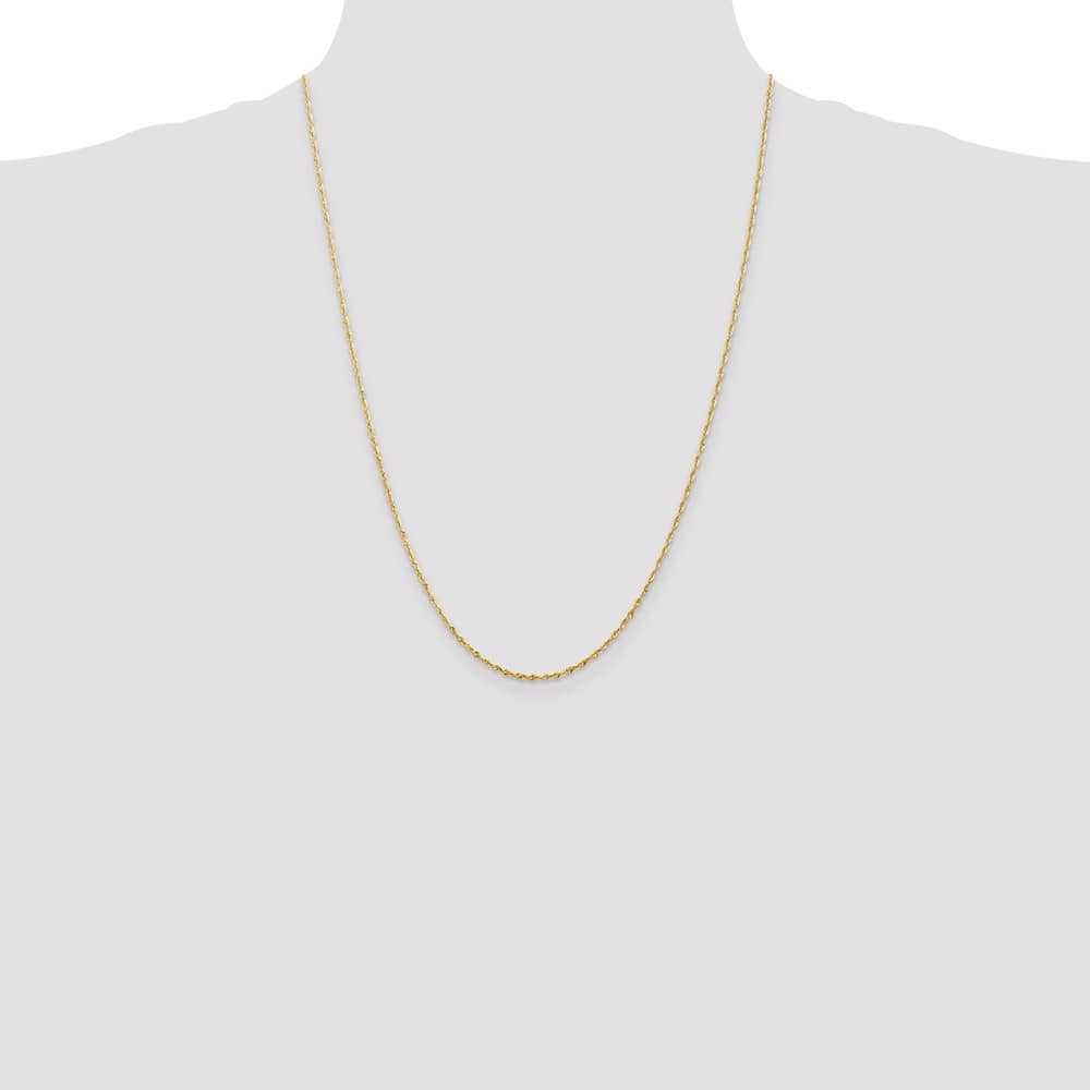 10K Yellow Gold 1.5mm Ultra D.C. Lightweight Rope Chain Size 24