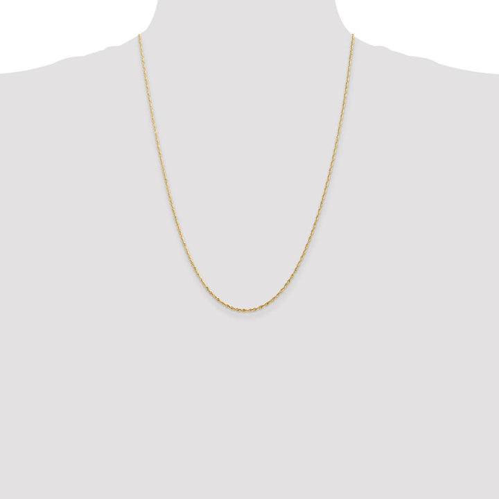 10K Yellow Gold 1.5mm Ultra D.C. Lightweight Rope Chain Size 24