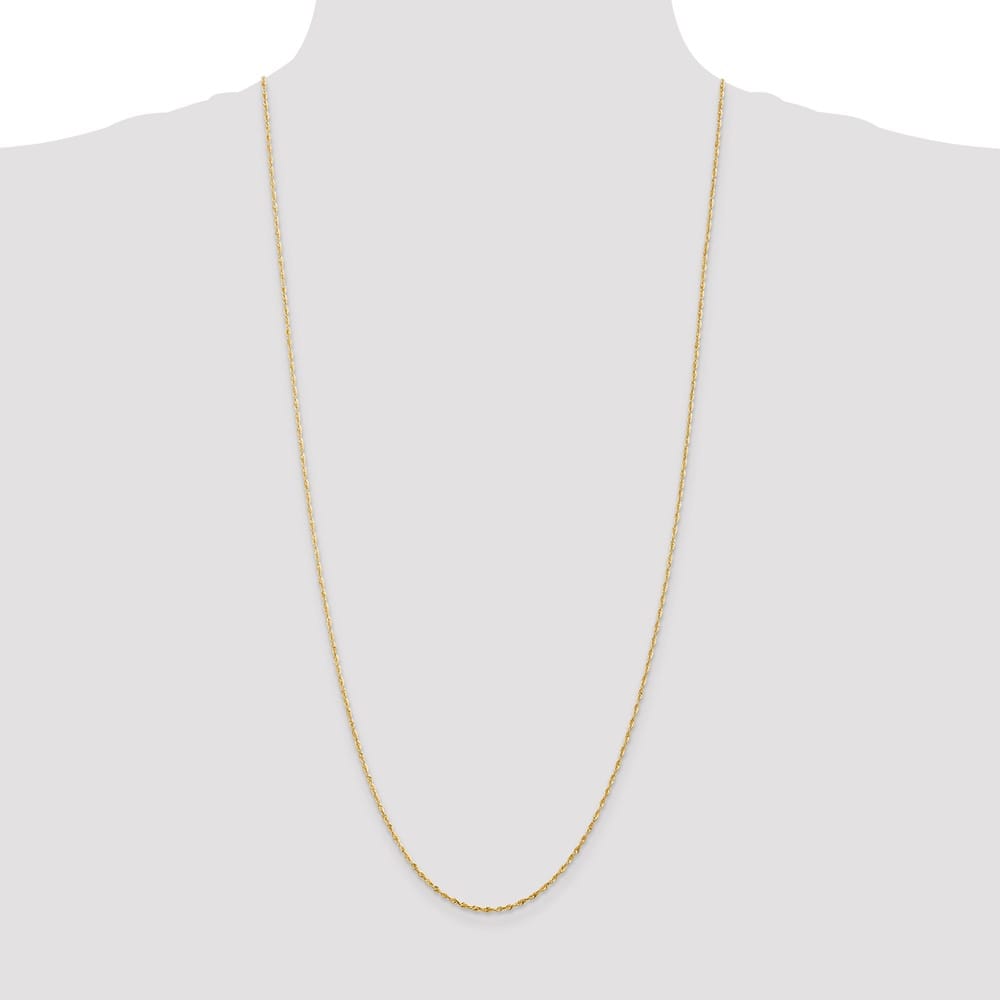10K Yellow Gold 1.5mm Ultra D.C. Lightweight Rope Chain Size 30