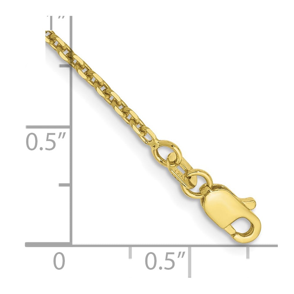 10K Yellow Gold 1.65 mm D.C. Cable Anklet