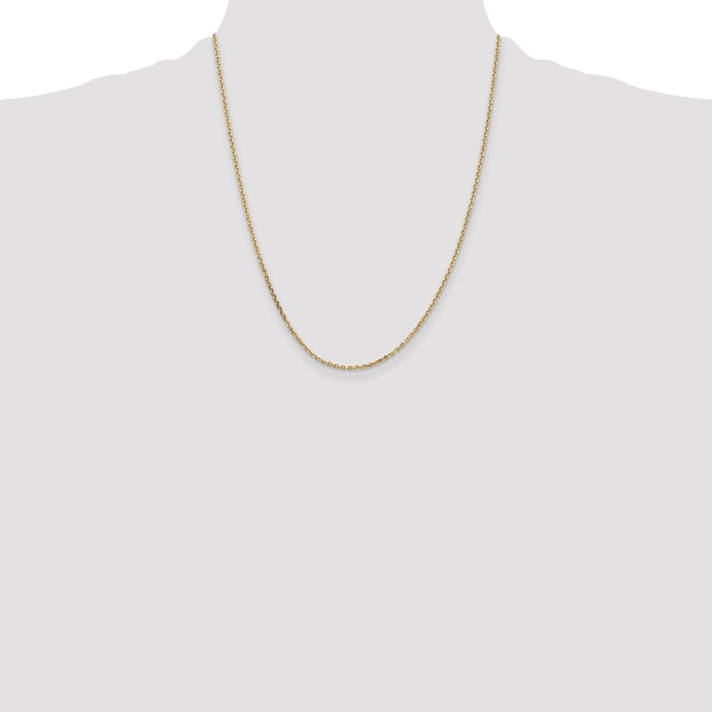 10K Yellow Gold 1.65mm D.C. Cable Chain Size 22