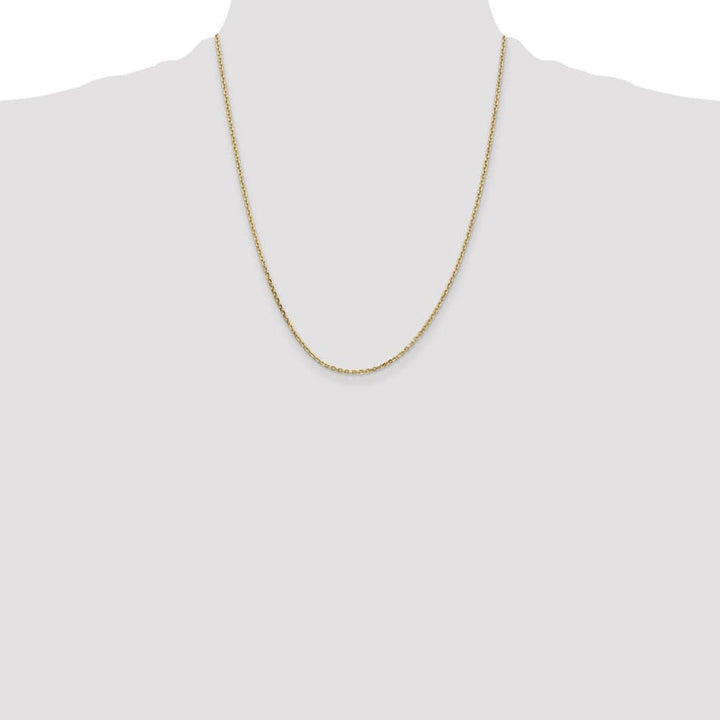10K Yellow Gold 1.65mm D.C. Cable Chain Size 22