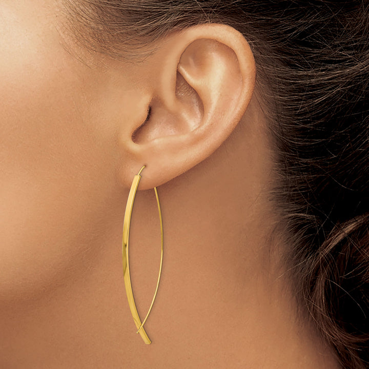 10k Yellow Gold 1.75mm Square Tube Wire Threader Earrings