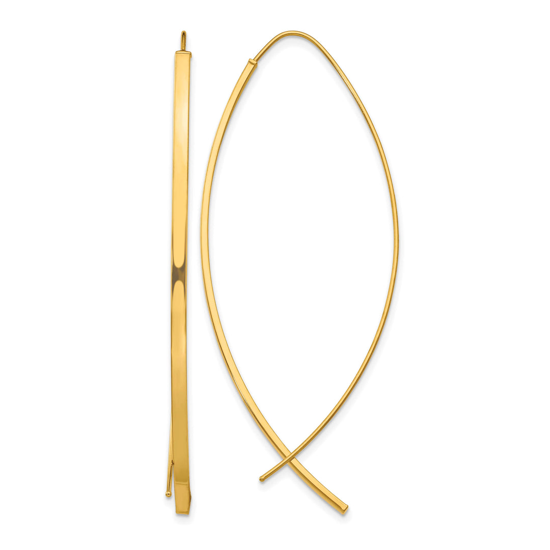 10k Yellow Gold 1.75mm Square Tube Wire Threader Earrings