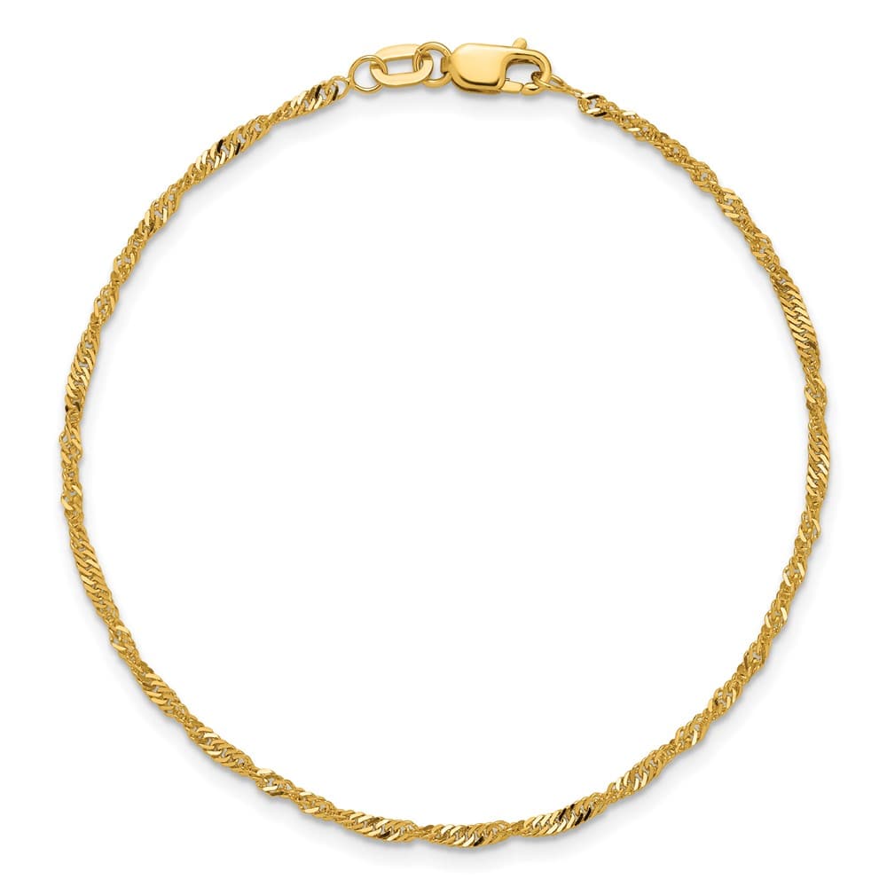 10K Yellow Gold 1.7mm Singapore Chain
