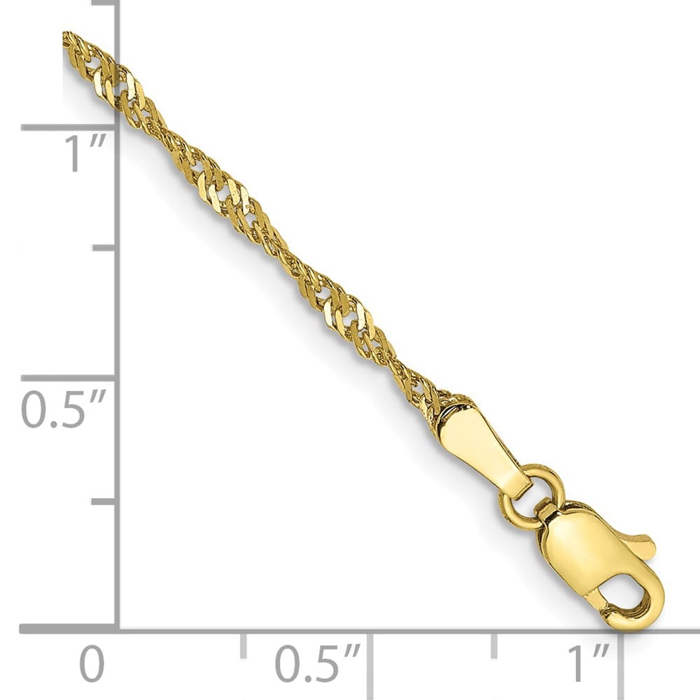 10K Yellow Gold 1.7mm Singapore Chain