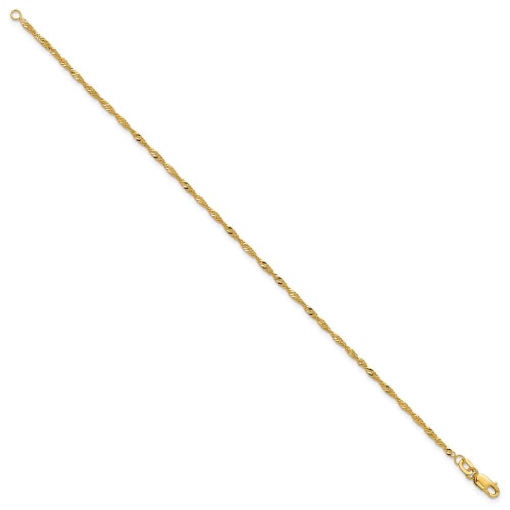 10K Yellow Gold 1.7mm Singapore Chain