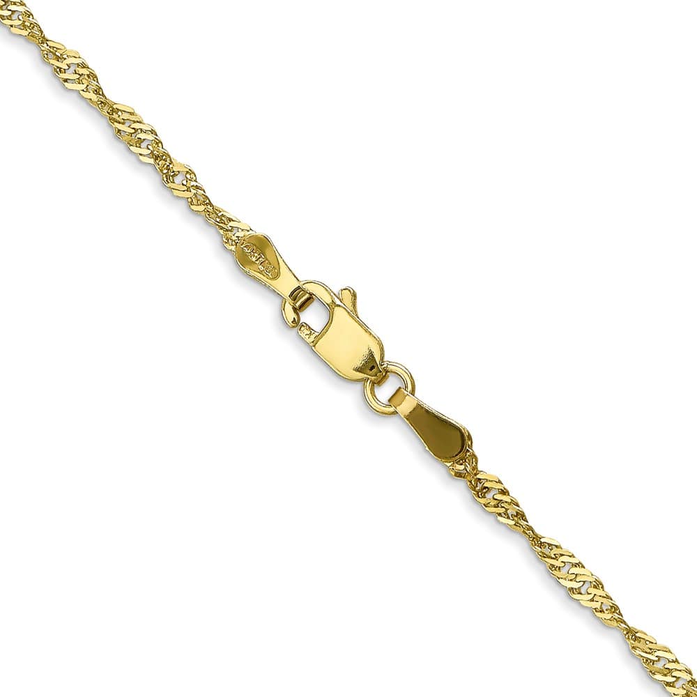 10K Yellow Gold 1.7mm Singapore Chain