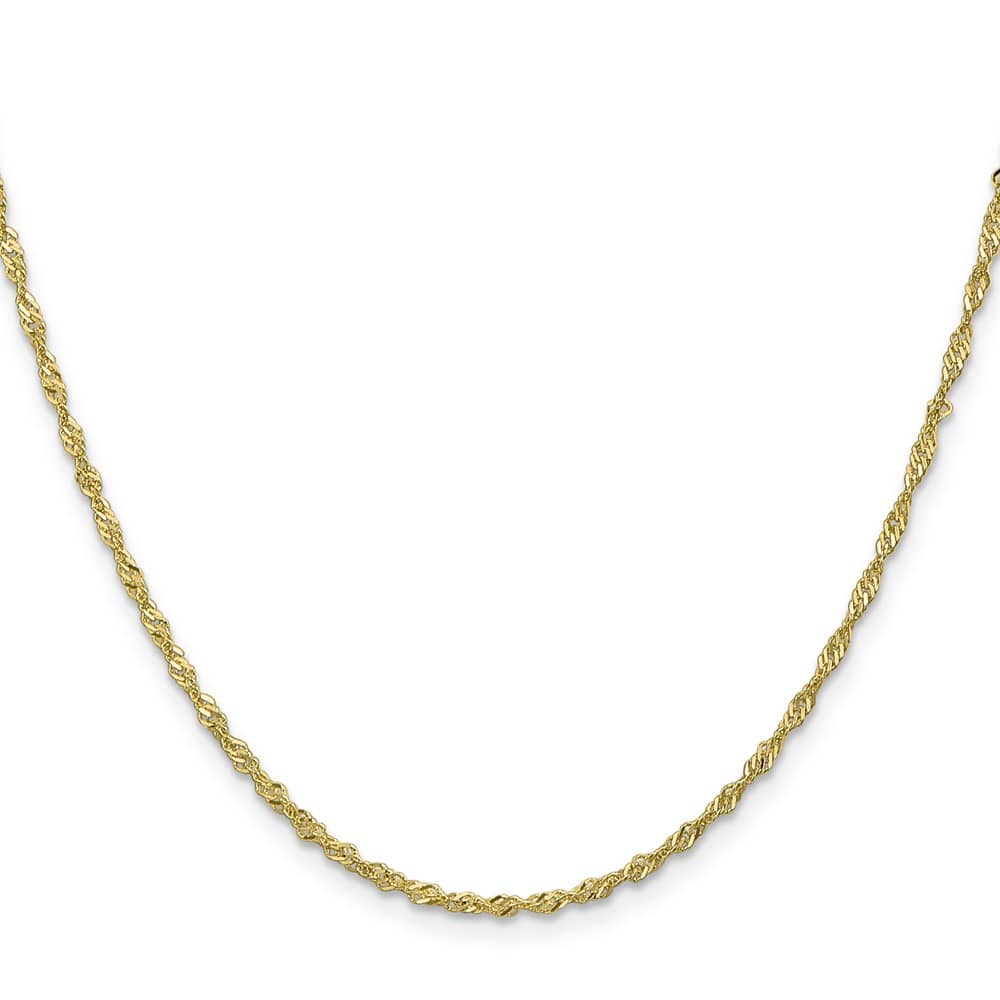 10K Yellow Gold 1.7mm Singapore Chain