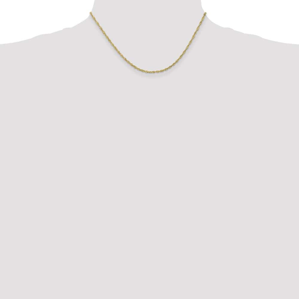 10K Yellow Gold 1.7mm Singapore Chain Size 16