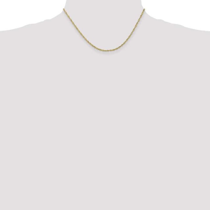10K Yellow Gold 1.7mm Singapore Chain Size 16