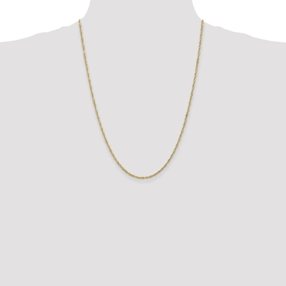10K Yellow Gold 1.7mm Singapore Chain Size 24