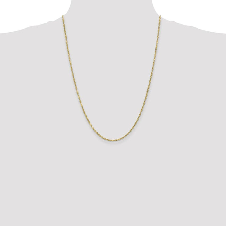 10K Yellow Gold 1.7mm Singapore Chain Size 24