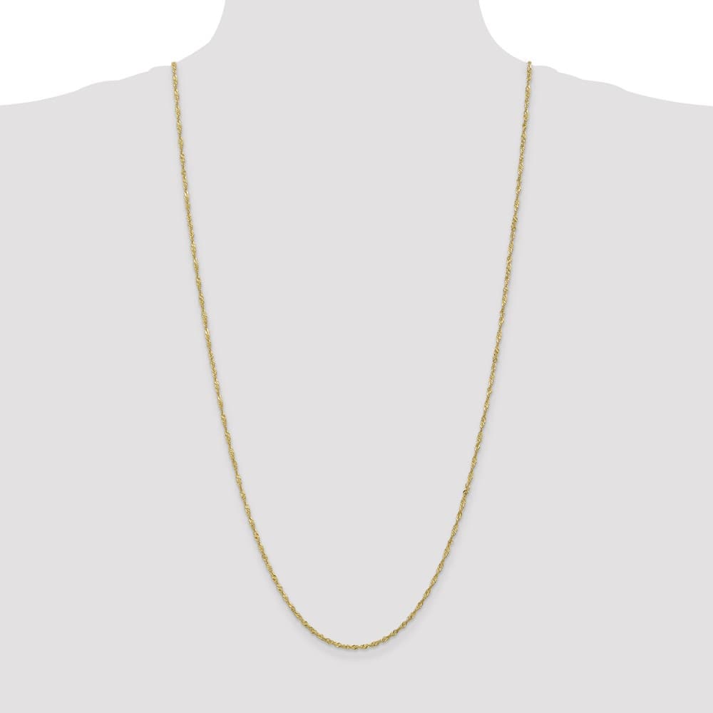 10K Yellow Gold 1.7mm Singapore Chain Size 30