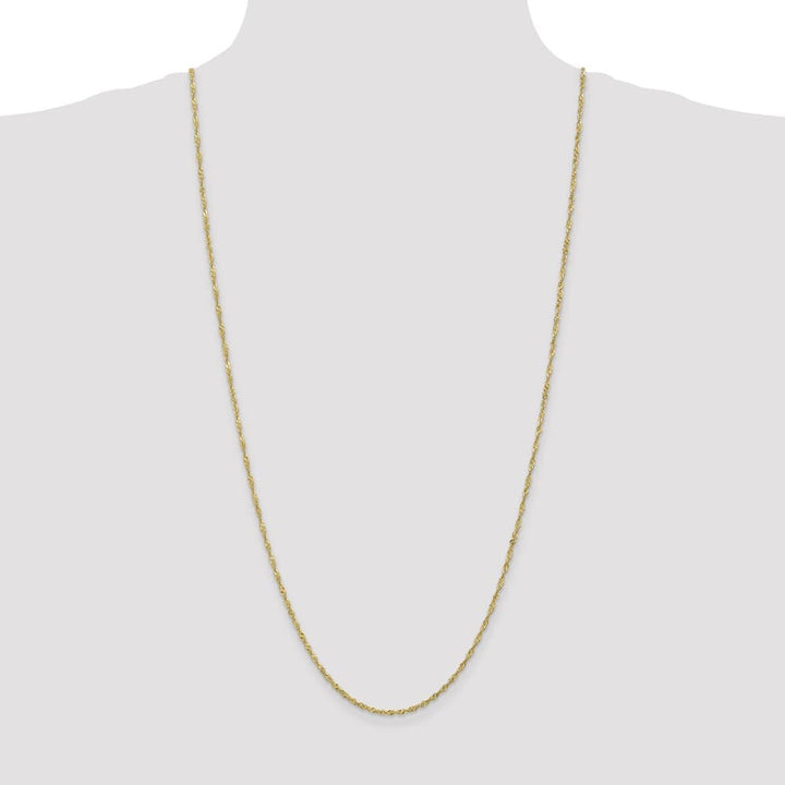 10K Yellow Gold 1.7mm Singapore Chain Size 30