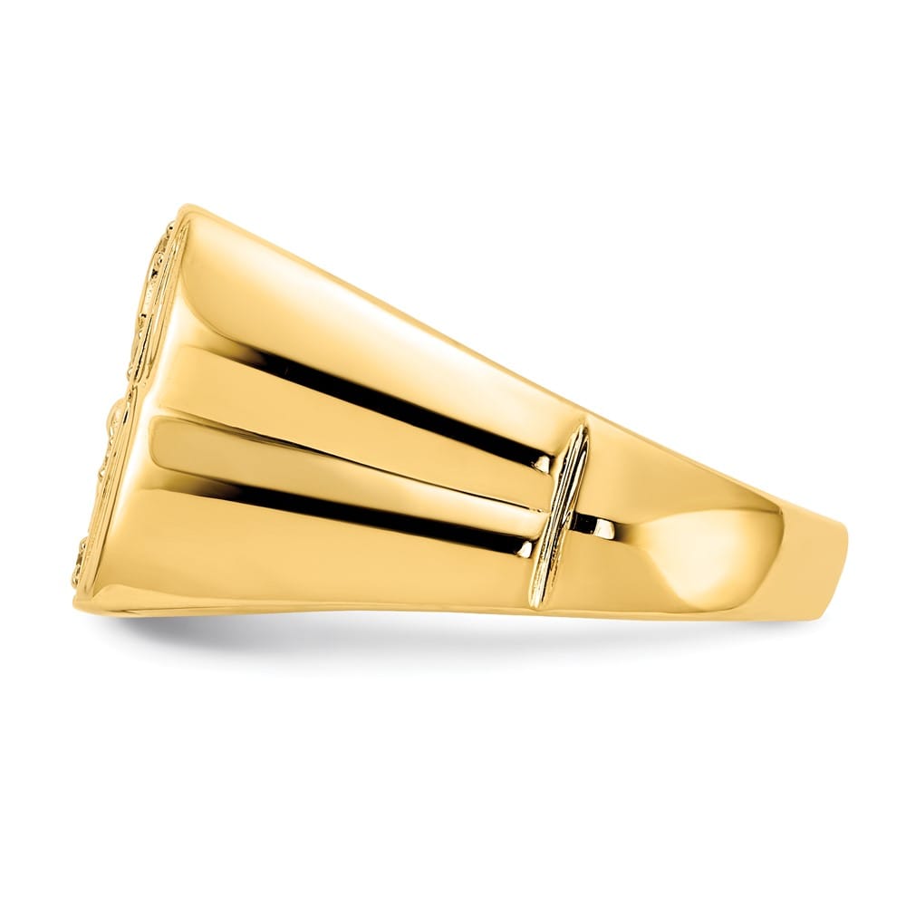 10k Yellow Gold 1/8 Carat Diamond Eagle Men's Ring