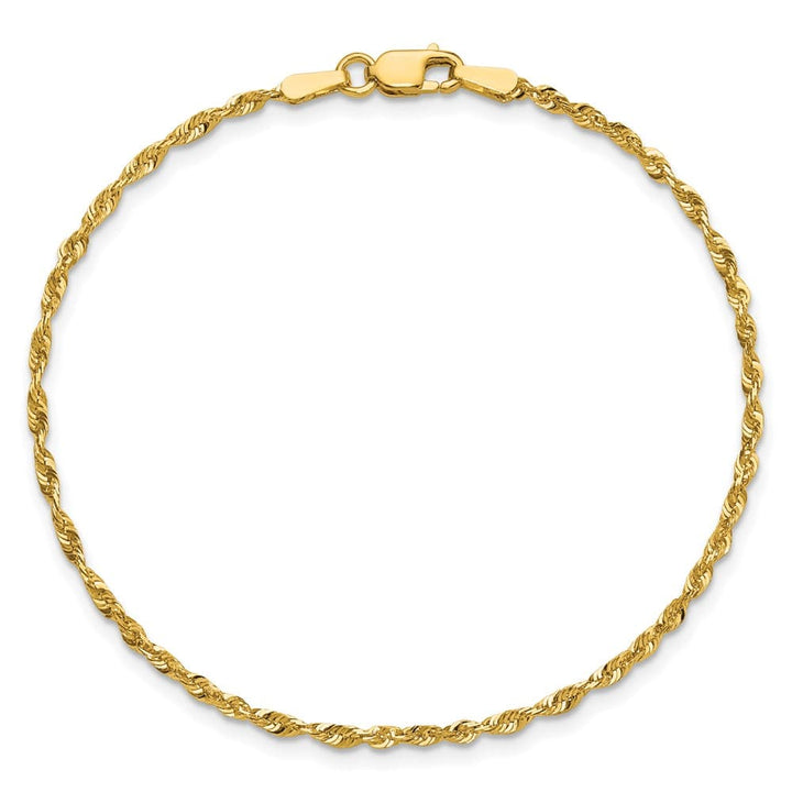 10K Yellow Gold 1.8 mm D.C. Extra-Light Rope Anklet