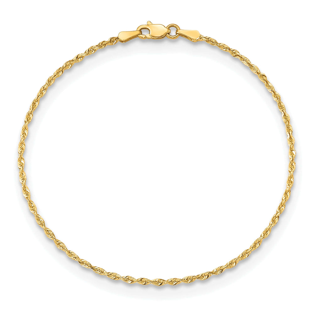 10K Yellow Gold 1.85 mm D.C. Rope Anklet