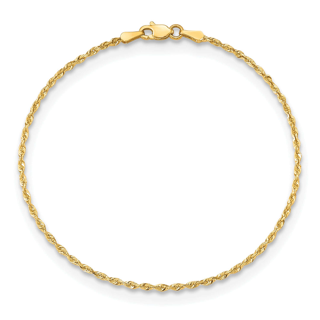 10K Yellow Gold 1.85 mm D.C. Rope Anklet