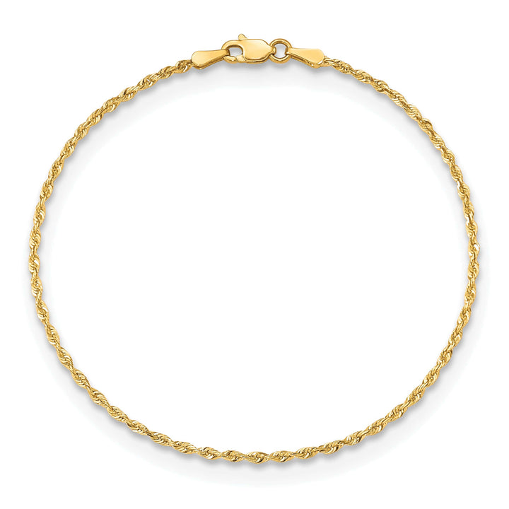 10K Yellow Gold 1.85 mm D.C. Rope Anklet