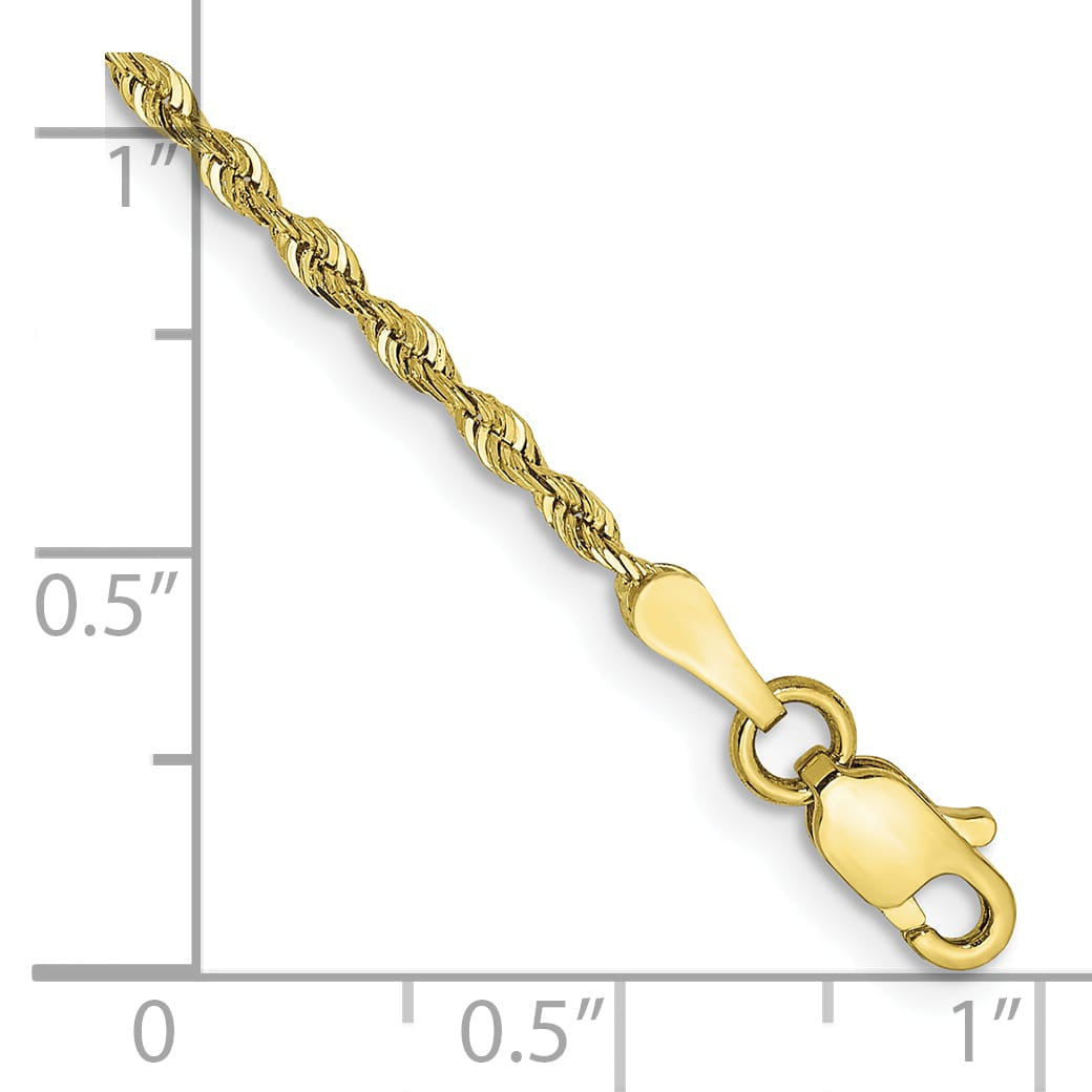 10K Yellow Gold 1.85 mm D.C. Rope Anklet