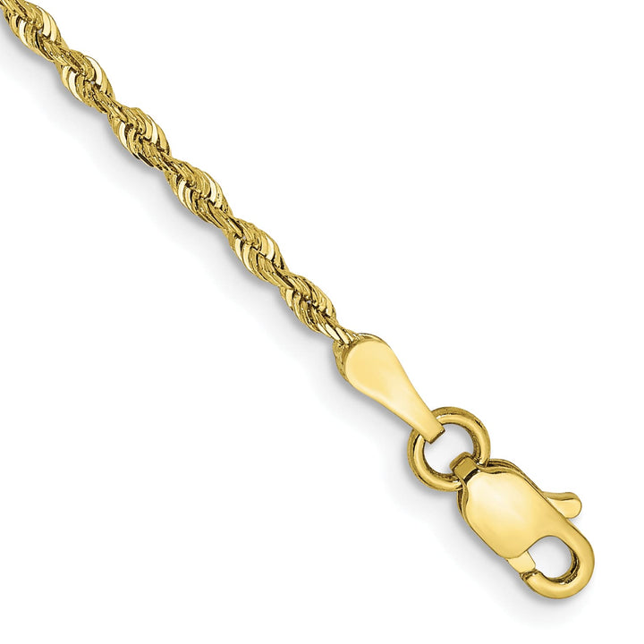 10K Yellow Gold 1.85 mm D.C. Rope Anklet