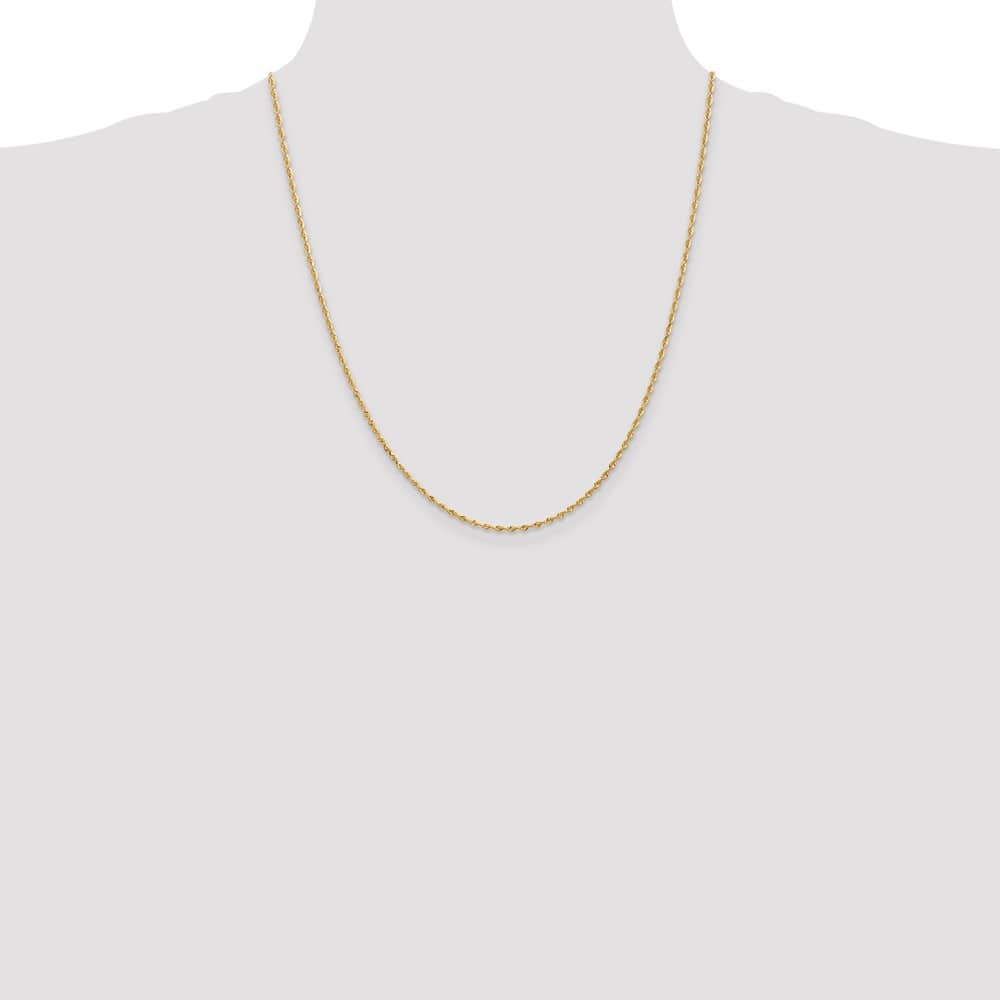 10K Yellow Gold 1.85mm D.C. Quadruple Rope Chain Size 22