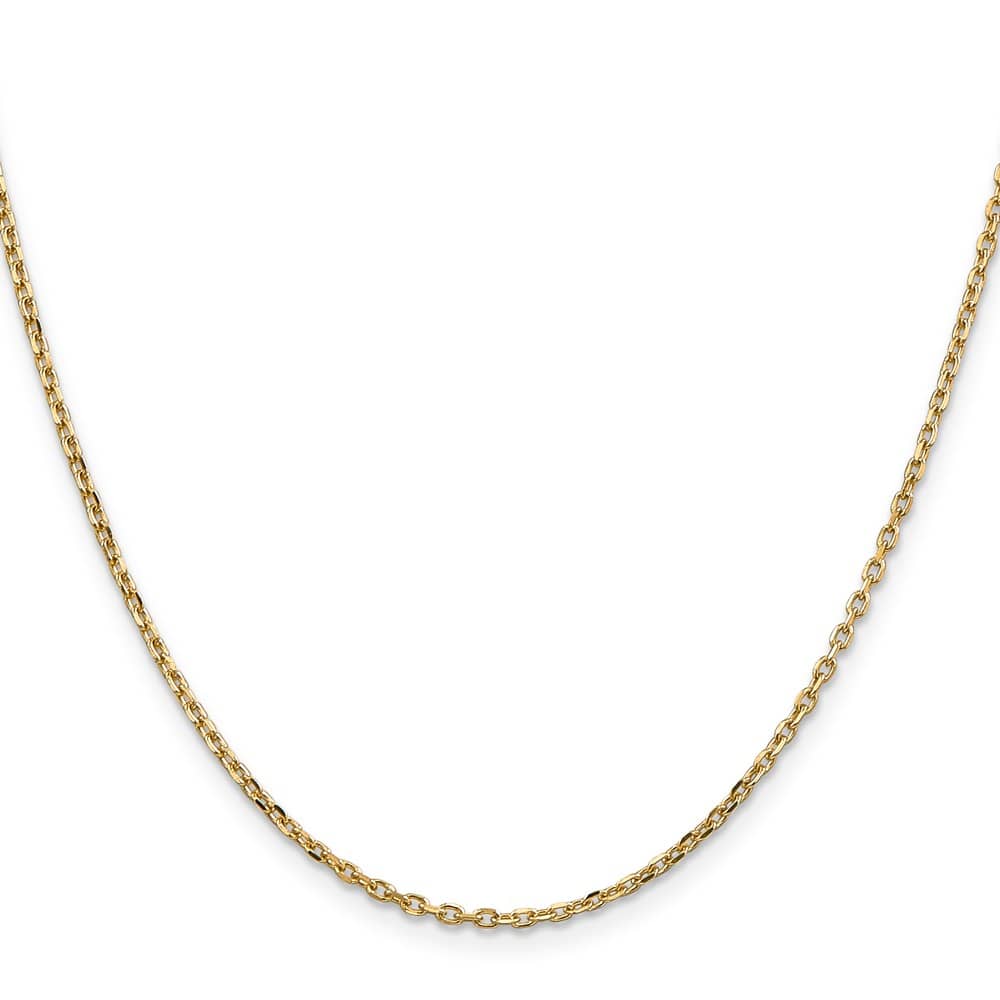 10K Yellow Gold 1.8mm D.C. Round Open Link Cable Chain
