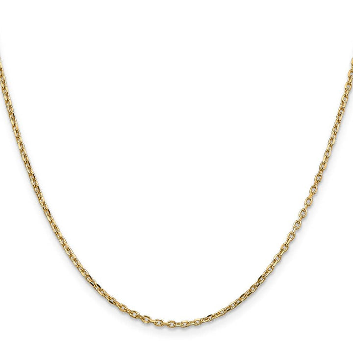10K Yellow Gold 1.8mm D.C. Round Open Link Cable Chain