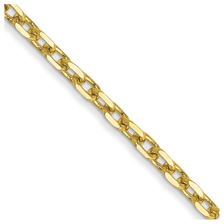 10K Yellow Gold 1.8mm D.C. Round Open Link Cable Chain