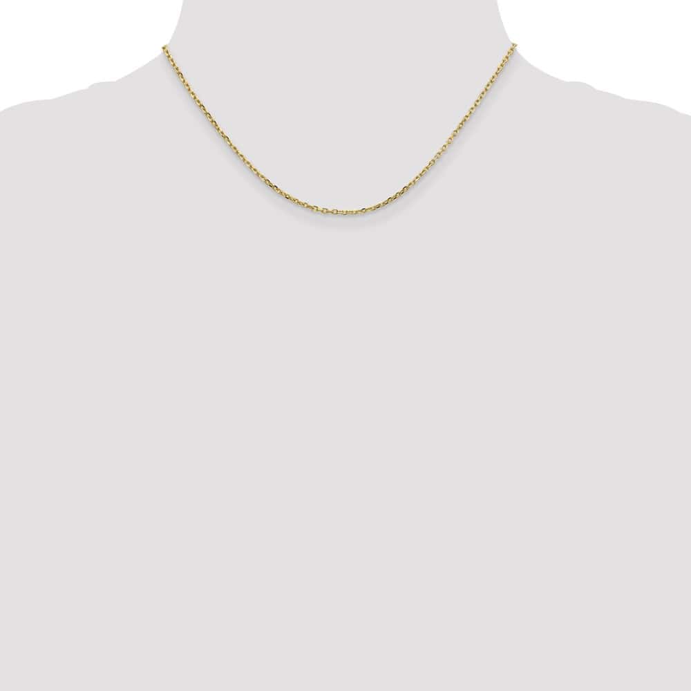 10K Yellow Gold 1.8mm D.C. Round Open Link Cable Chain Size 16