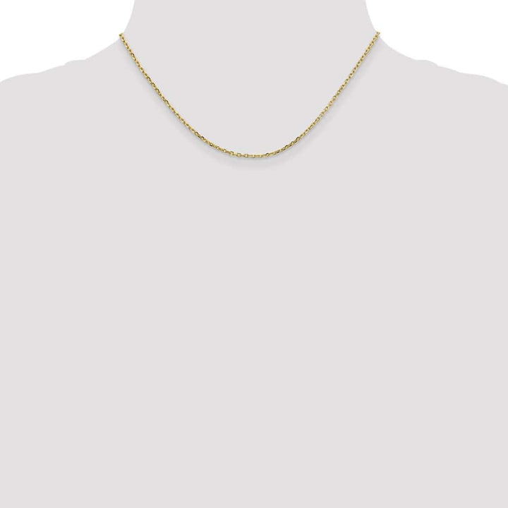 10K Yellow Gold 1.8mm D.C. Round Open Link Cable Chain Size 16