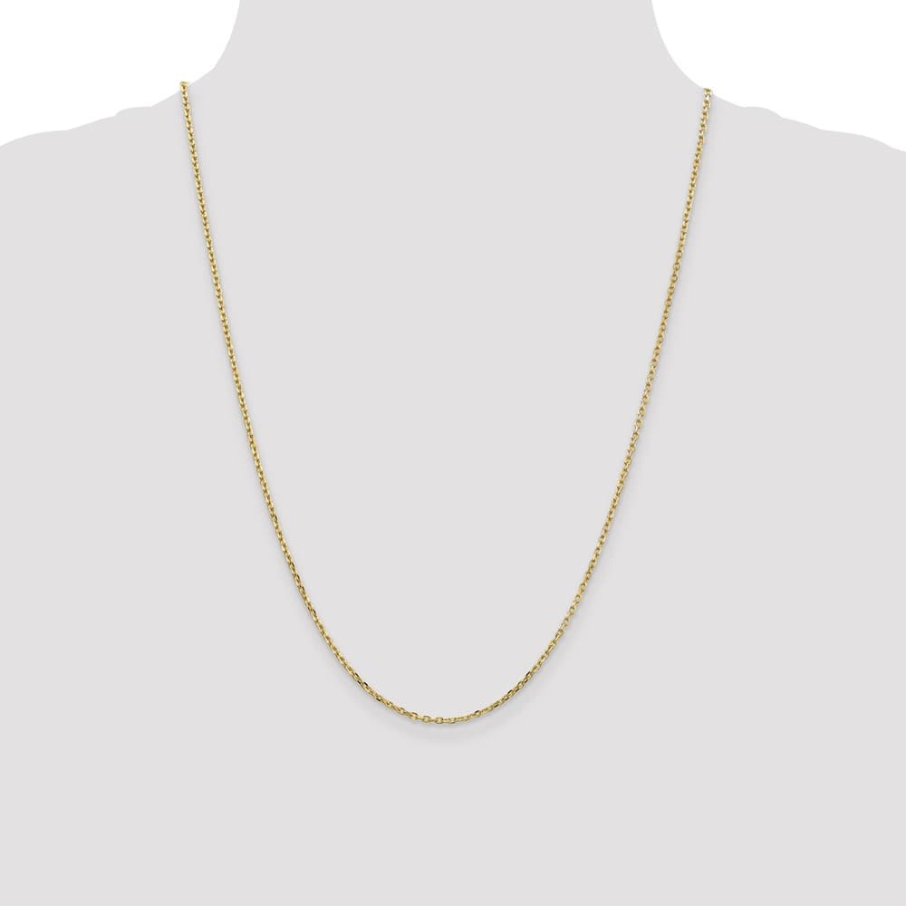 10K Yellow Gold 1.8mm D.C. Round Open Link Cable Chain Size 24