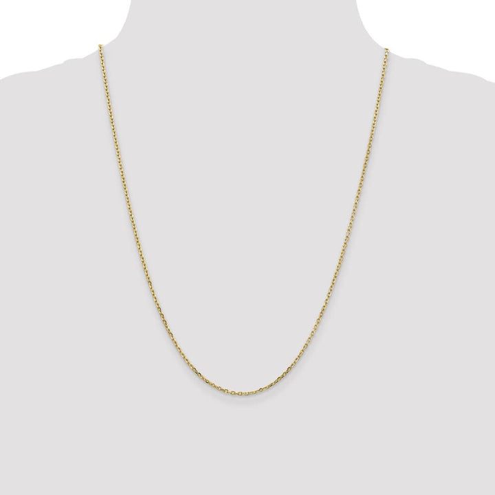 10K Yellow Gold 1.8mm D.C. Round Open Link Cable Chain Size 24
